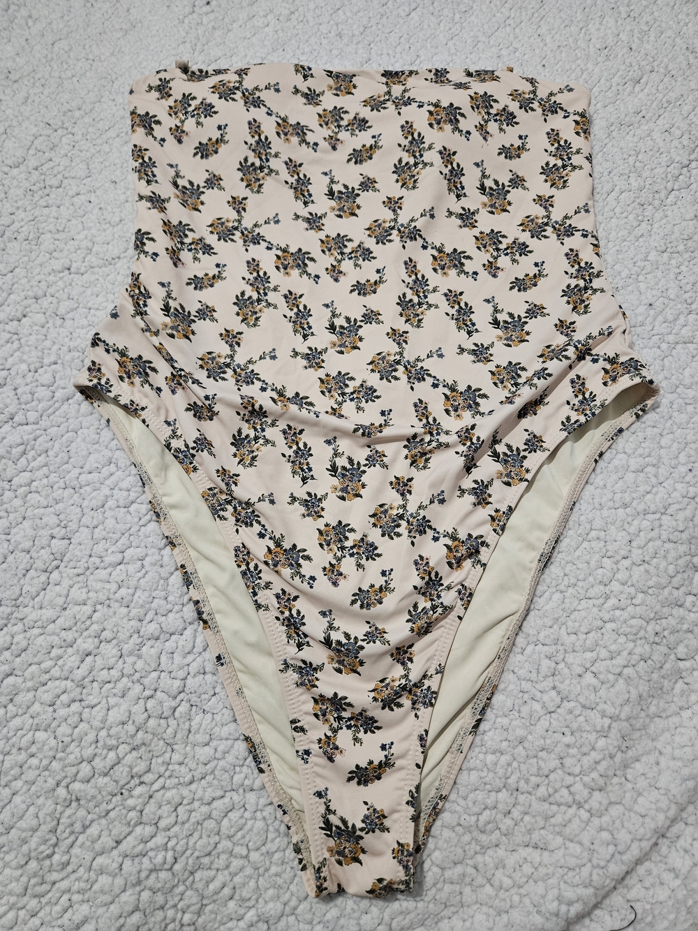 Floral One-Piece Swimsuit in Cream